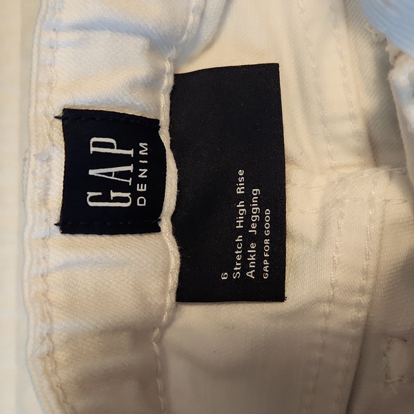 GAP girls stretch leggings, white, size 6. Adjustable waist. - Picture 3 of 6